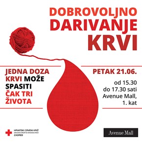 Dobrovoljno darivanje krvi <br/> u Avenue Mallu